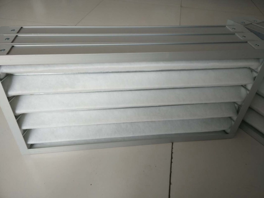 Polyester Fiber Metal Frame Panel Pleated Air Filters Primary Efficiency